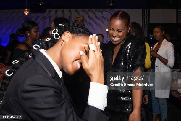 Janelle Monae and Issa Rae attend the after party for the premiere of Universal Pictures' "Little" on April 08, 2019 in Los Angeles, California.