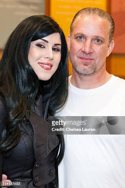 Television personality / tattoo artist Kat Von D and CEO of West Coast Choppers Jesse James attend Jesse James' "American Outlaw" book signing at...
