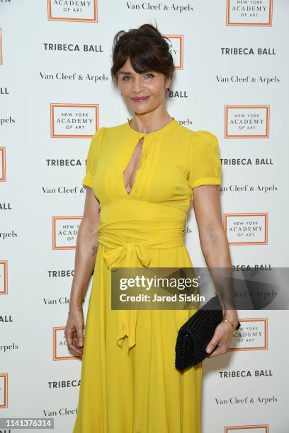 Actress Helena Christensen attends Tribeca Ball Benefiting New York Academy Of Art at New York Academy of Art on April 08, 2019 in New York City.