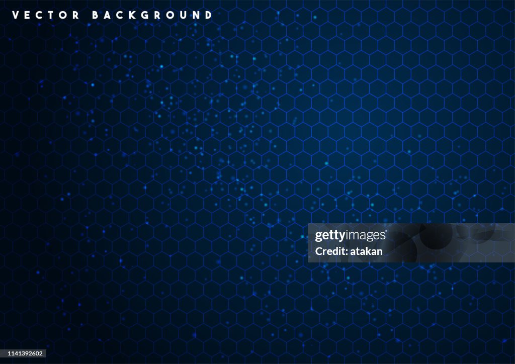 Blå vektor Hexagon teknik bakgrund