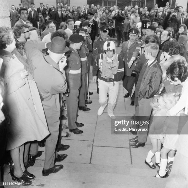 Prince Michael of Kent arrives at the Post Office Tower, his time ruined by an airport delay in New York, It wasn't the Prince's day, he also tore...