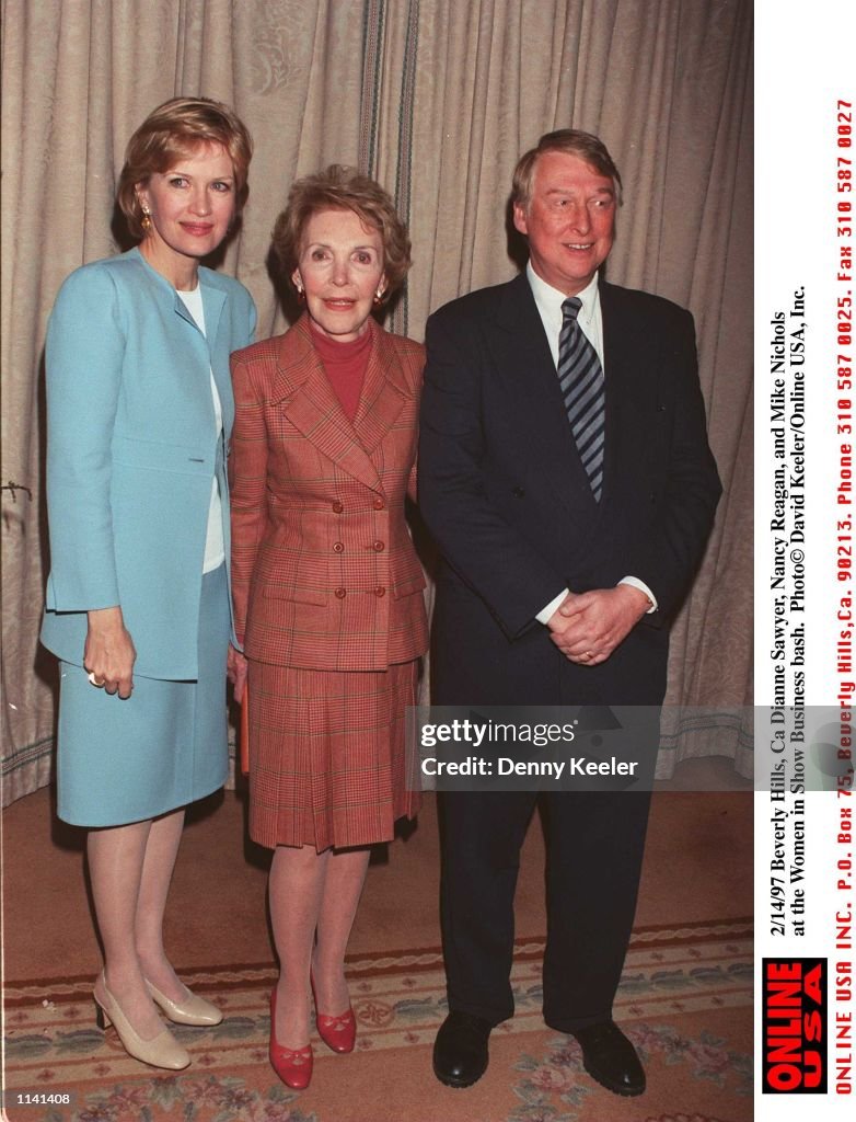 2/14/97 Beverly Hills, Ca Dianne Sawyer, Nancy Reagan, and Mike Nichols at the Women in Show Busines