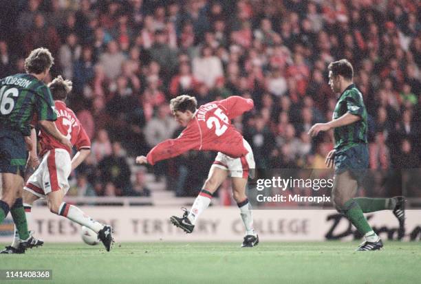 Middlesbrough 1-1 Leeds, Premier league match at the Riverside Stadium, Saturday 4th November 1995; pictured: Juninho Paulista, Brazilian attacking...