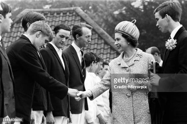 Queen Elizabeth II visits Rugby School, Rugby. 13th May 1967.
