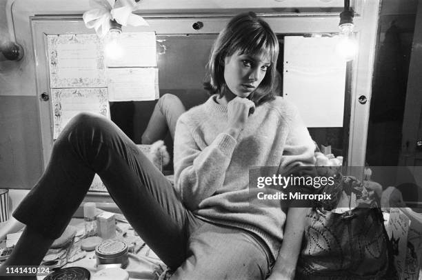 Jane Birkin, English actress currently starring in Graham Greene play, Carving a Statue, she plays the part of a deaf mute, Pictured Friday 11th...