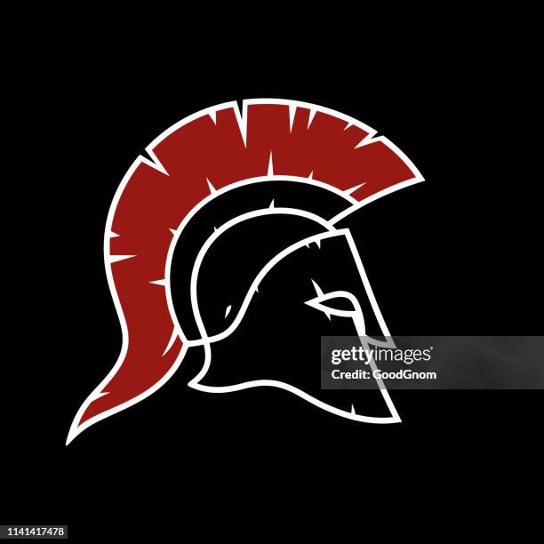 spartan helmet black - gladiator stock illustrations