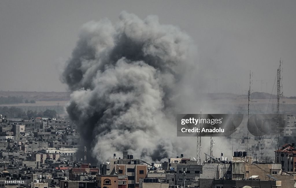 Israeli air raids on the blockaded Gaza Strip