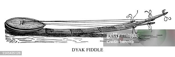 dyak fiddle - dyak stock illustrations