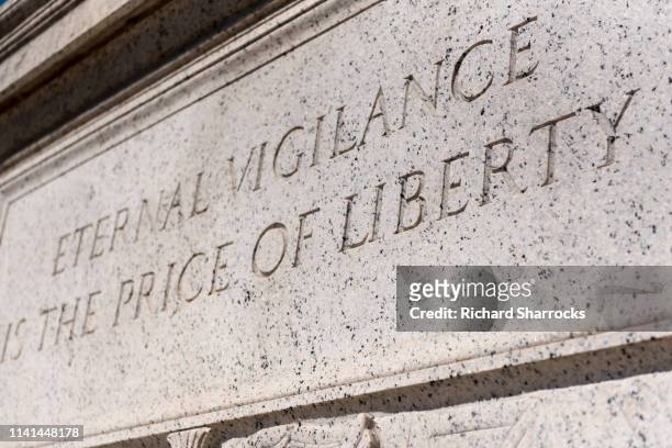 eternal vigilance is the price of liberty - national archives stock-fotos und bilder