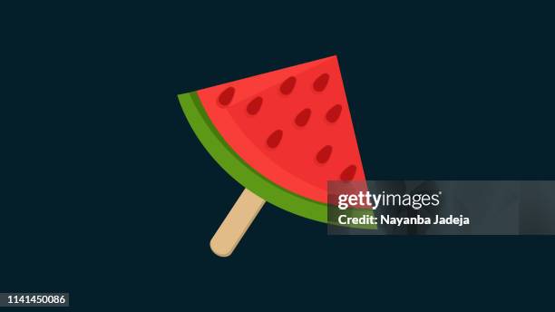 watermelon slice icon - melon slice stock illustrations