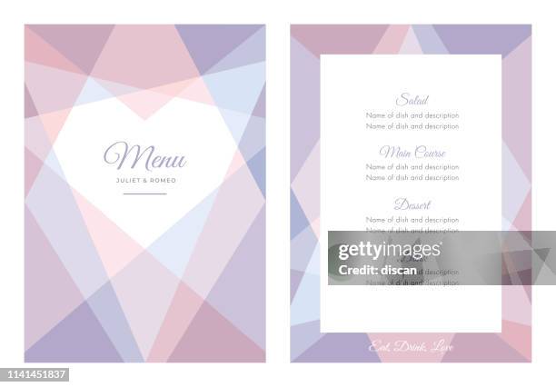 modern wedding template - menu. - menu card stock illustrations