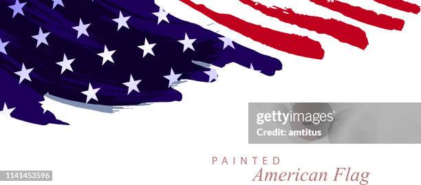 ilustraciones, imágenes clip art, dibujos animados e iconos de stock de bandera pintada - bandera estadounidense