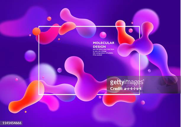 background with abstract colored bubbles - ameba stock illustrations