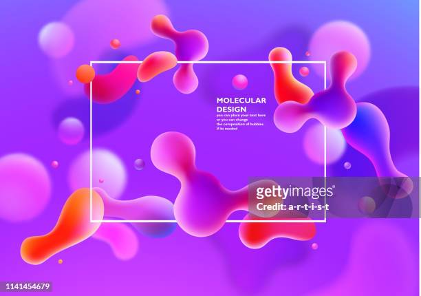 background with abstract colored bubbles - molecular structure stock illustrations
