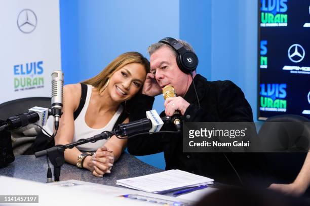 Jennifer Lopez speaks with Elvis Duran at "The Elvis Duran Z100 Morning Show" at the Z100 Studio on April 09, 2019 in New York City.