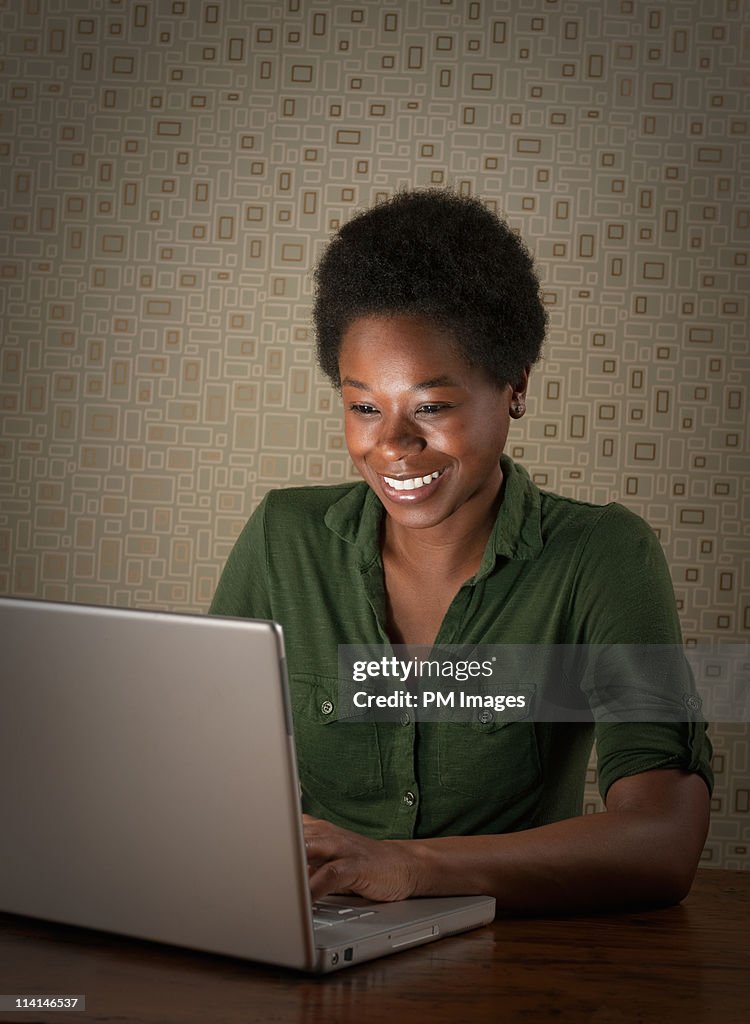 Woman working with lap top
