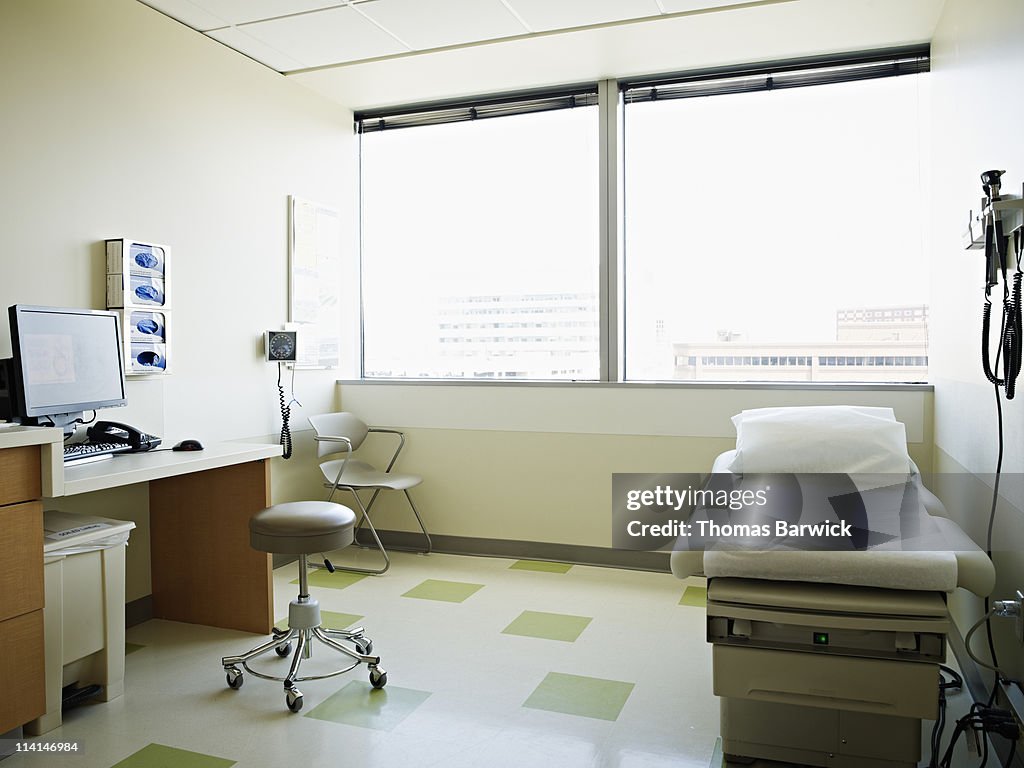 Empty medical exam room