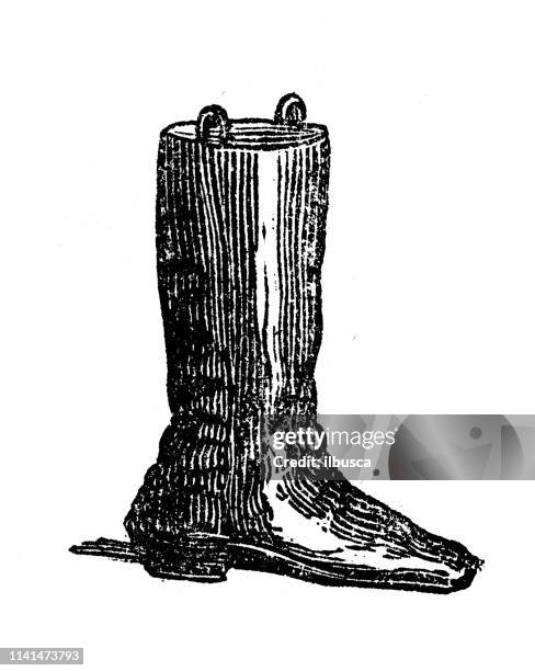 antique illustration of boot - old boots stock illustrations