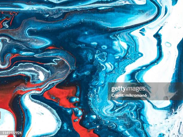 abstract multicolor liqiud background - red white blue abstract background stock pictures, royalty-free photos & images