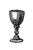 Antique illustration of chalice