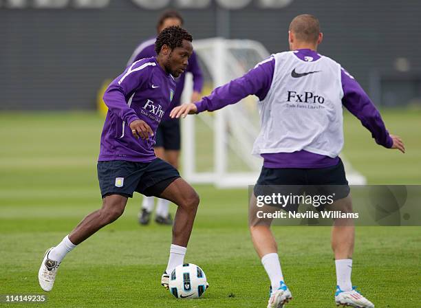 Jean II Makoun of Aston Villa trains at the Aston Villa Training Ground Bodymoor Heath on May 13, 2011 in Birmingham, England.