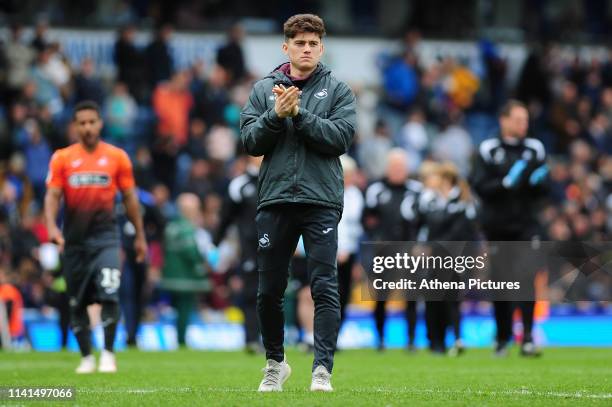 Daniel James of Swansea City applauds the fans at the final whistle during the Sky Bet Championship match between Blackburn Rovers and Swansea City...