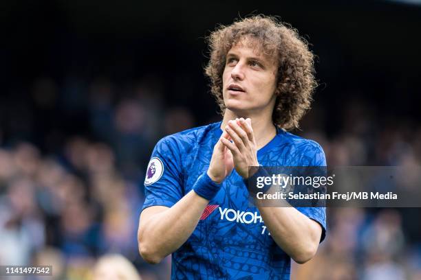 David Luiz of Chelsea FC lap of honour during the Premier League match between Chelsea FC and Watford FC at Stamford Bridge on May 5, 2019 in London,...