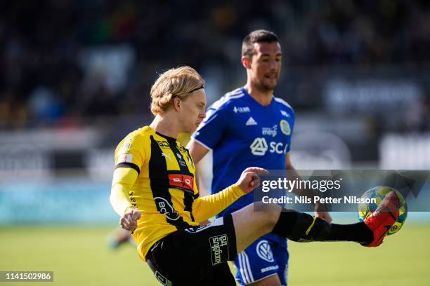 Gustav Berggren of BK Hacken during the Allsvenskan match between BK Hacken and GIF Sundsvall at Bravida Arena on May 5, 2019 in Gothenburg, Sweden.