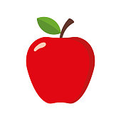 Simple Apple in flat style. Vector illustration