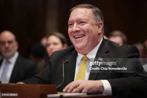 Secretary of State Mike Pompeo testifies about the State Department's FY2020 budget estimates before the Senate Appropriations Committee's State,...