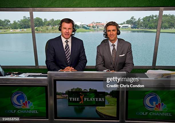 Golf Channel announcers Nick Faldo and Terry Gannon call the action during the second round of THE PLAYERS Championship on THE PLAYERS Stadium Course...