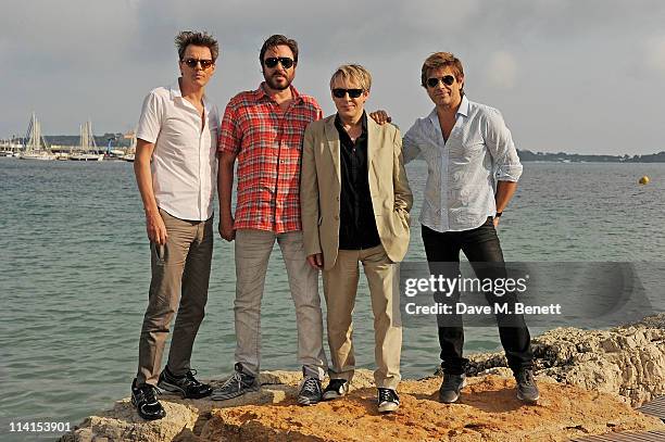 John Taylor, Simon Le Bon, Nick Rhodes, and Roger Taylor of Duran Duranpose for a photocall at the 64th Annual Cannes Film Festival on May 13, 2011...