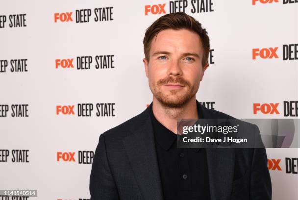 Joe Dempsie attends the season 2 launch of "Deep State" at The Ham Yard Hotel on April 09, 2019 in London, England.