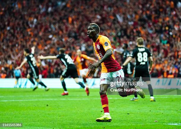 Henry Onyekuru of Galatasaray celebreating the goal to 1-0 in the 44th minute during the Turkish Super Lig match between Galatasaray S.K. And...