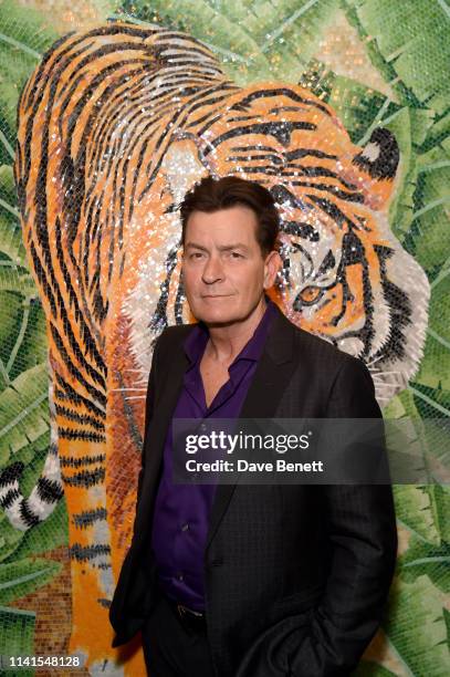 Charlie Sheen at the Evening with Charlie Sheen at Annabel's on April 09, 2019 in London, England.