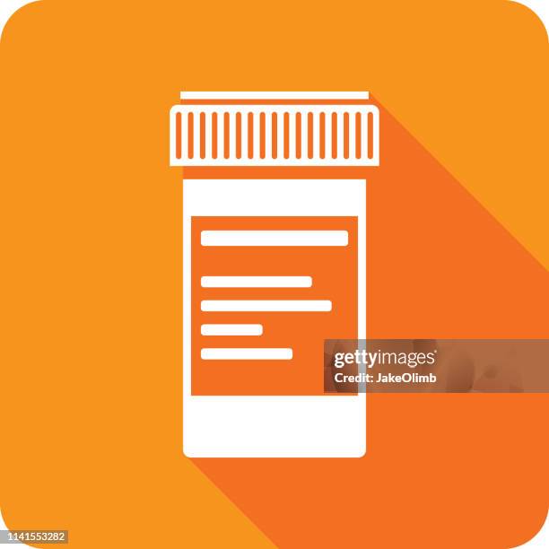 pill bottle icon silhouette 2 - rx bottle stock illustrations