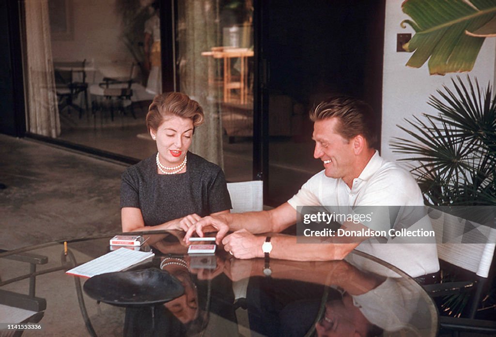 Kirk Douglas and Wife at Home Portrait Session