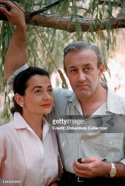 Lee J. Cobb at home with wife Mary Brako Hirsch in 1957. 