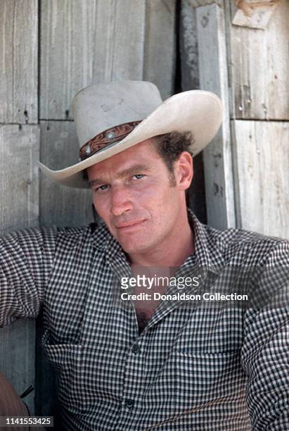 Charlton Heston on the set of "Big Country" in 1957" December 1956.