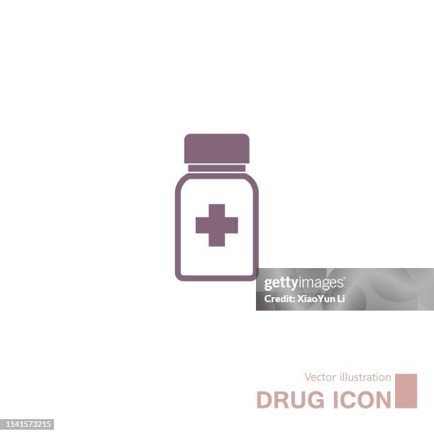 ilustraciones, imágenes clip art, dibujos animados e iconos de stock de icono de botella médica - recipiente para las píldoras