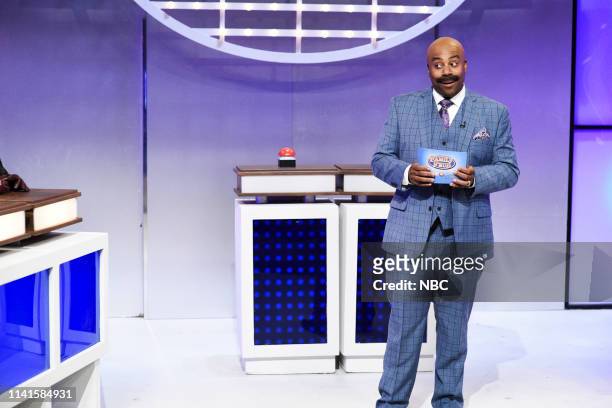 Adam Sandler" Episode 1765 -- Pictured: Kenan Thompson as Steve Harvey during the "Family Feud" Cold Open on Saturday, May 4, 2019 --