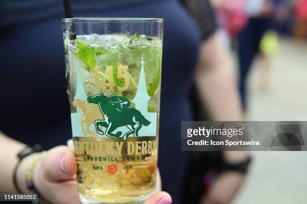 Mint Julep drink at the 145th running of the Kentucky Derby at Churchill Downs on May 4th, 2019 in Louisville, Kentucky.