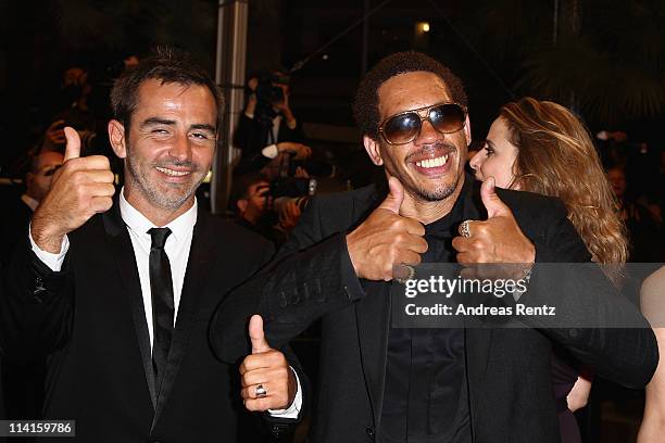 Actors Arnaud Henriet and Joey Starr attend the "Polisse" premiere at the Palais des Festivals during the 64th Cannes Film Festival on May 13, 2011...