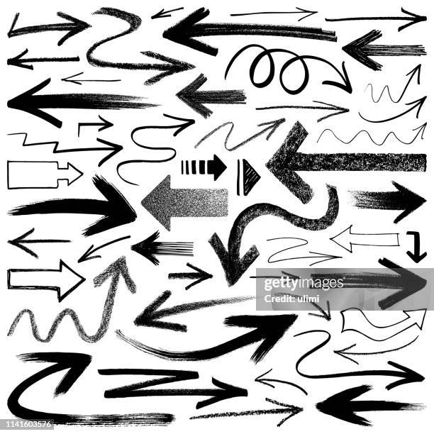 arrows, vector design elements - arrow sketch stock illustrations