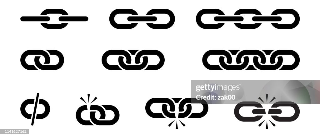 Chain icon set