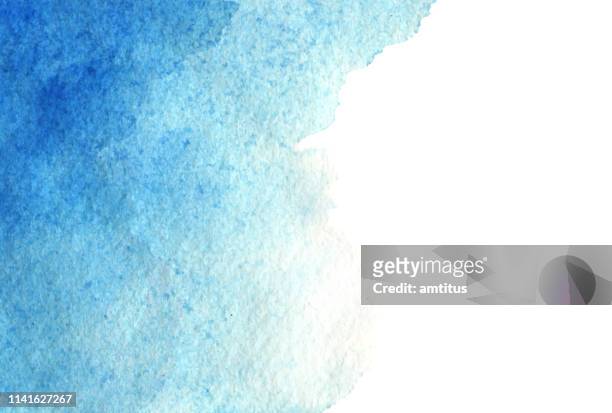 blaues aquarell waschen - tinte und pinsel stock-grafiken, -clipart, -cartoons und -symbole