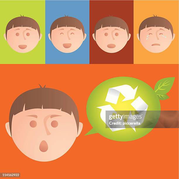 faces - child serious stock illustrations