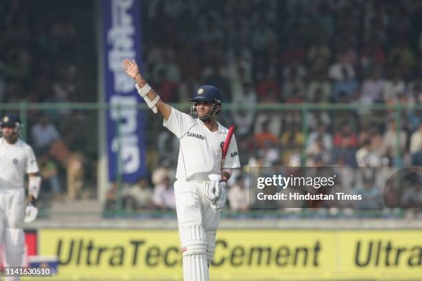 India's Sourav Ganguly on the final day of the third test cricket match between India and Australia, at Feroz Shah Kotla Ground, on November 2, 2008...