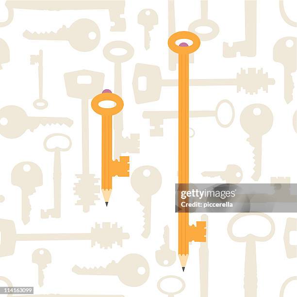 writing can help you unlock knowledge - key duplication stock illustrations