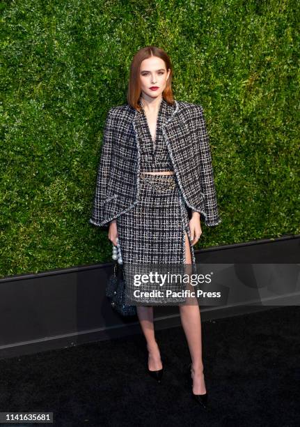 Zoey Deutch wearing Chanel attends the Chanel 14th Annual Tribeca Film Festival Artists Dinner at Balthazar.